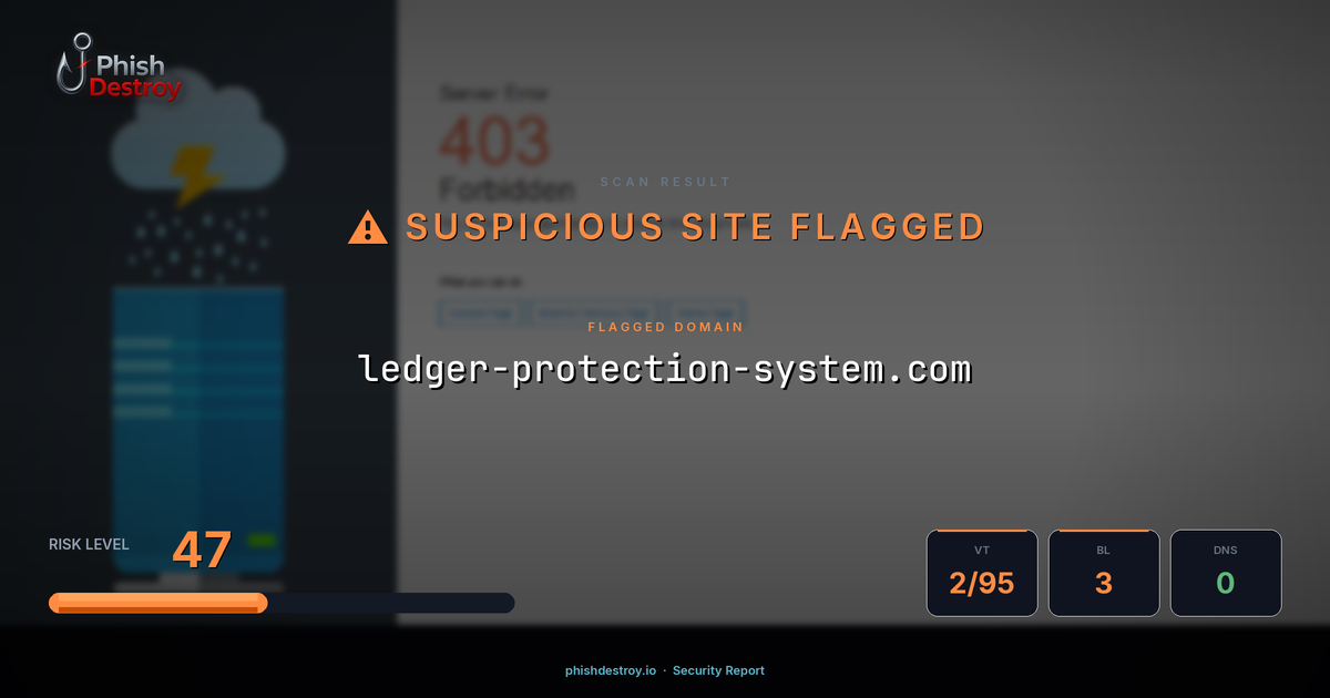 ledger-protection-system.com phishing report — threat analysis by PhishDestroy
