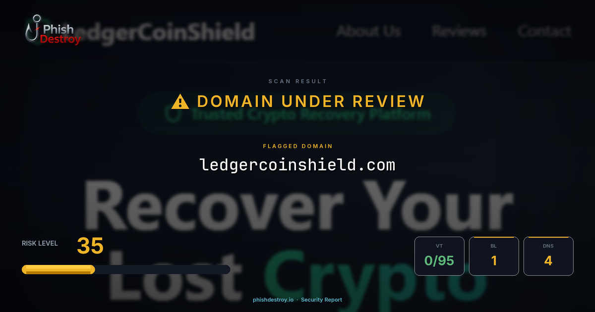 ledgercoinshield.com phishing report — threat analysis by PhishDestroy
