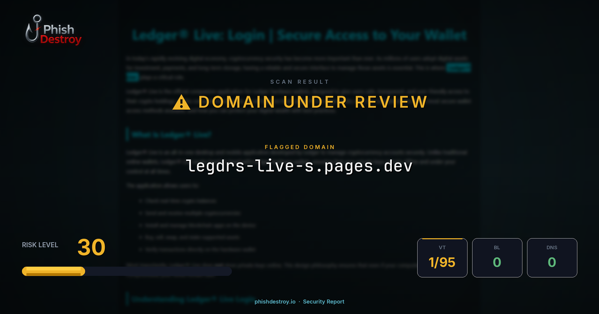 legdrs-live-s.pages.dev phishing report — threat analysis by PhishDestroy