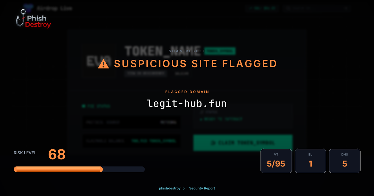 legit-hub.fun phishing report — threat analysis by PhishDestroy