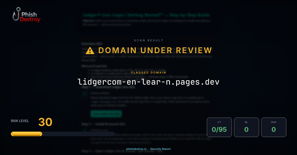 lidgercom-en-lear-n.pages.dev phishing report — threat analysis by PhishDestroy