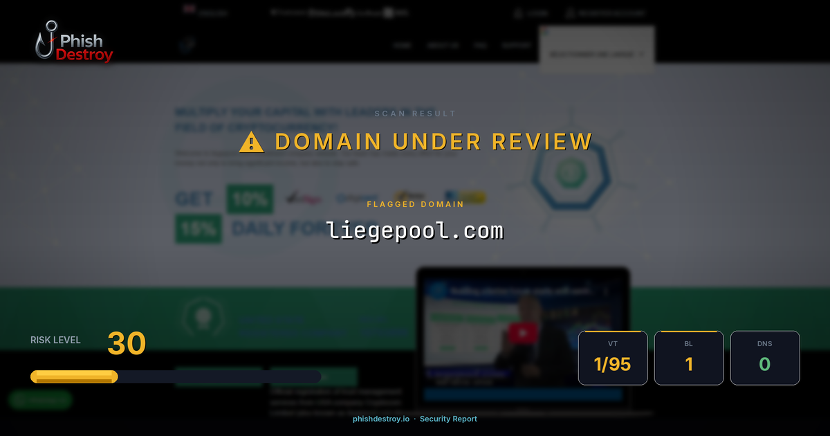 liegepool.com phishing report — threat analysis by PhishDestroy