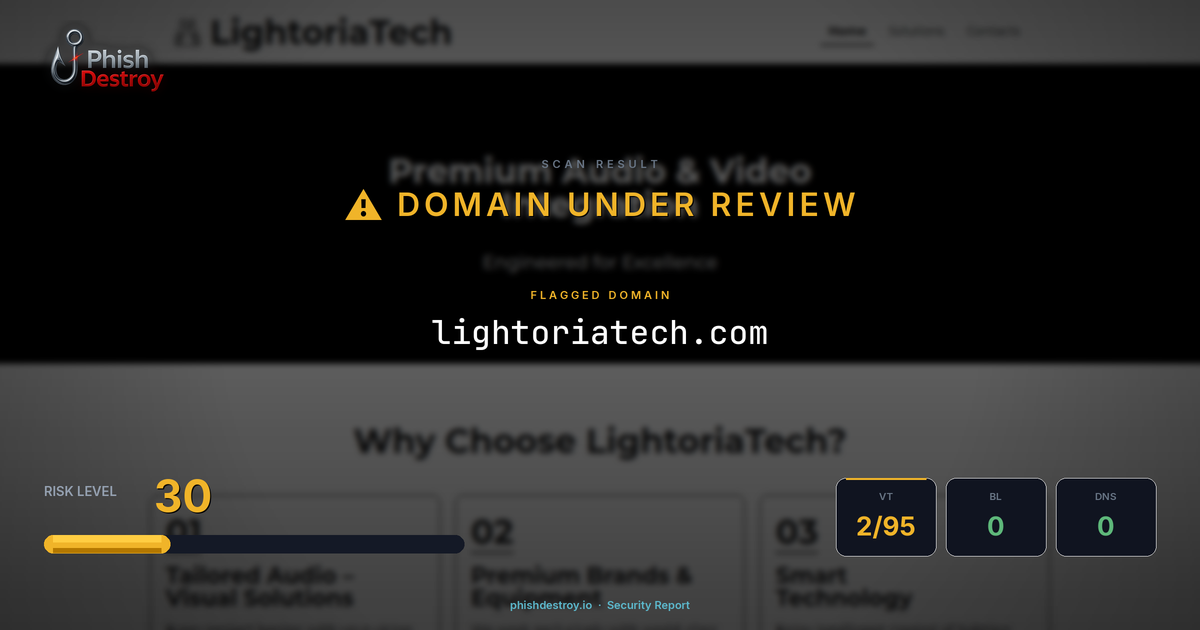 lightoriatech.com phishing report — threat analysis by PhishDestroy