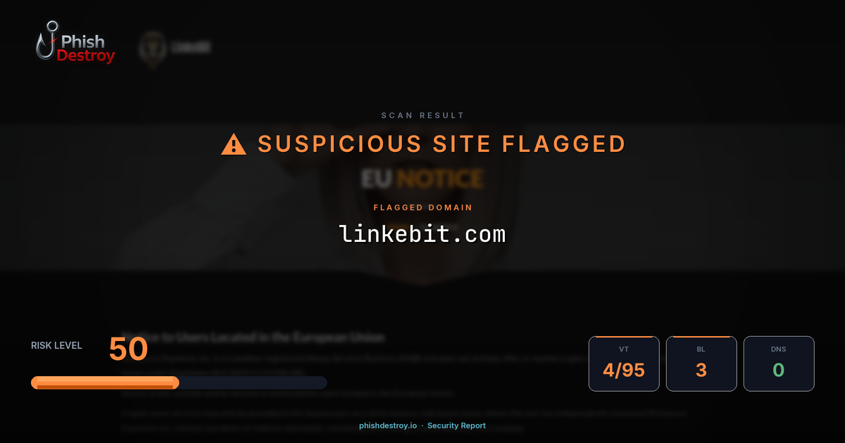 linkebit.com phishing report — threat analysis by PhishDestroy
