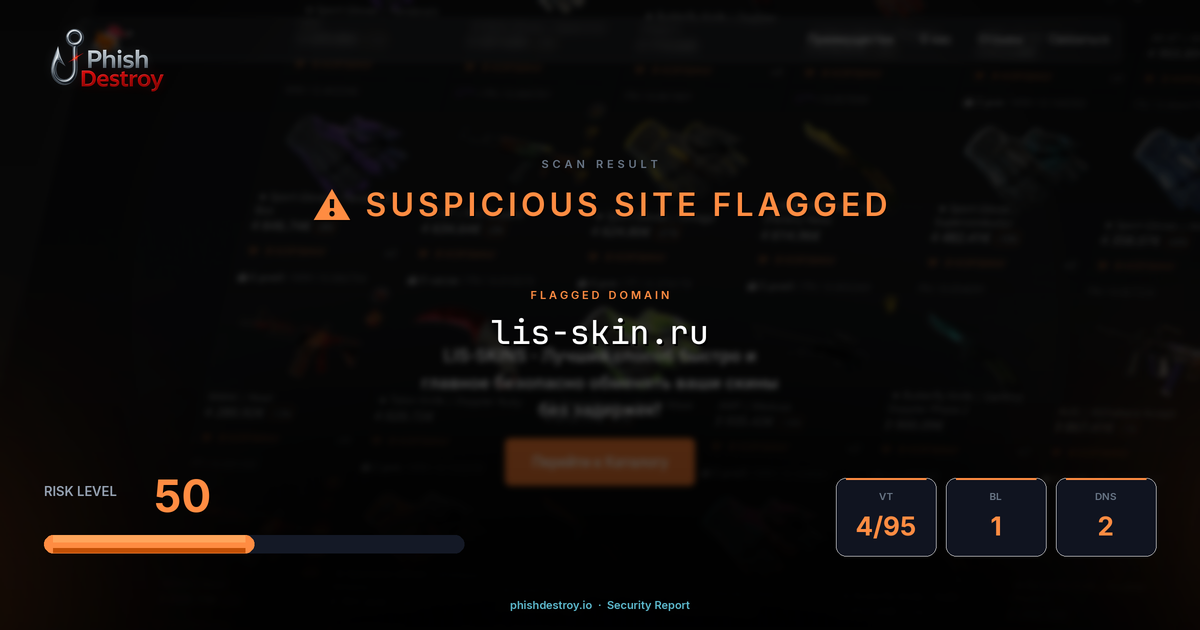 lis-skin.ru phishing report — threat analysis by PhishDestroy