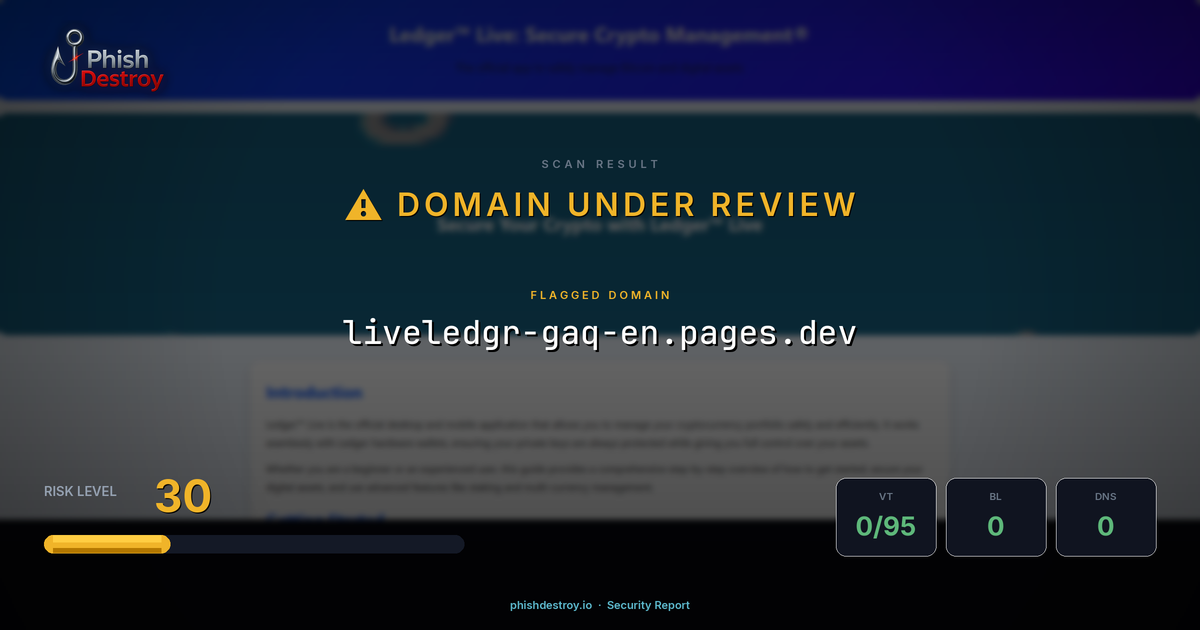 liveledgr-gaq-en.pages.dev phishing report — threat analysis by PhishDestroy