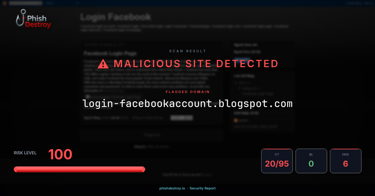 login-facebookaccount.blogspot.com phishing report — threat analysis by PhishDestroy