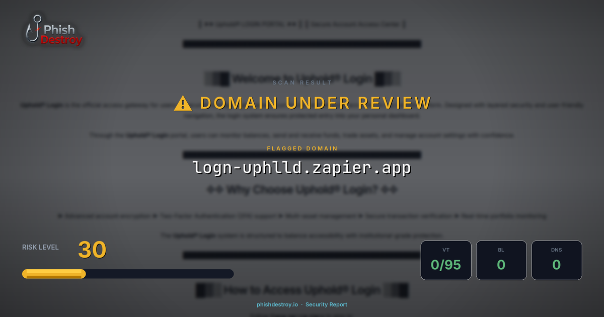 logn-uphlld.zapier.app phishing report — threat analysis by PhishDestroy