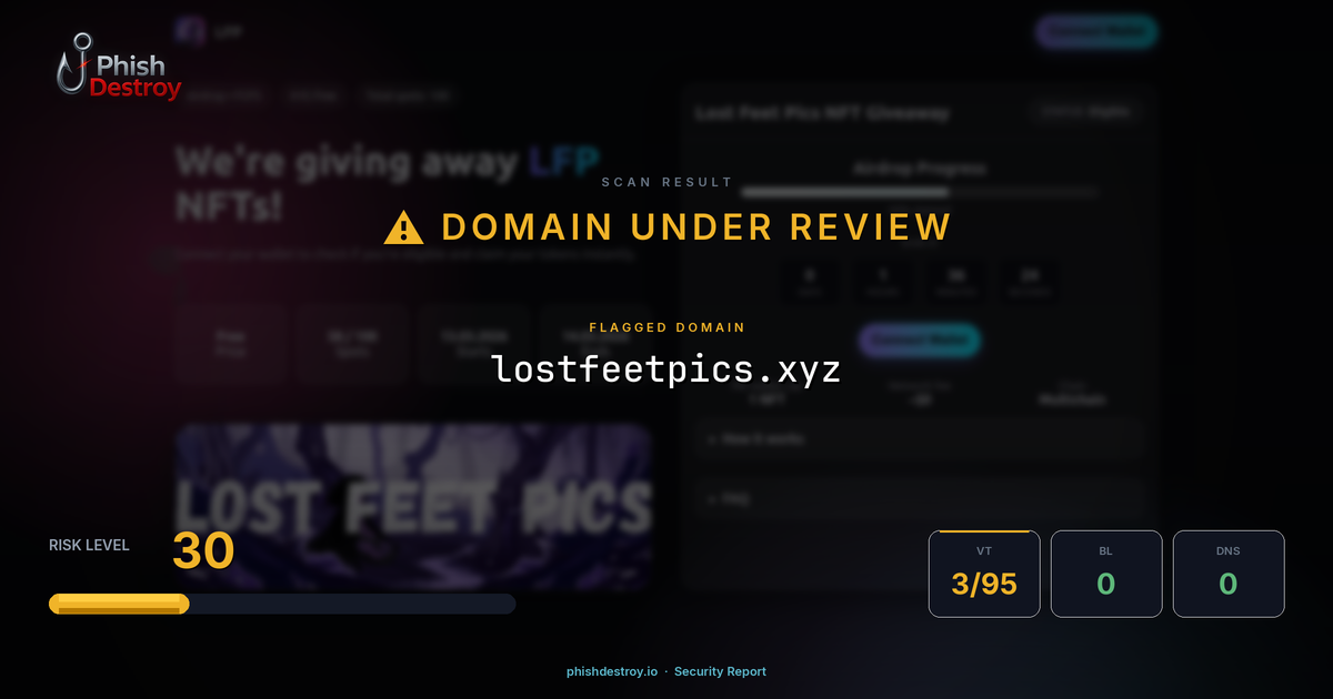 lostfeetpics.xyz phishing report — threat analysis by PhishDestroy