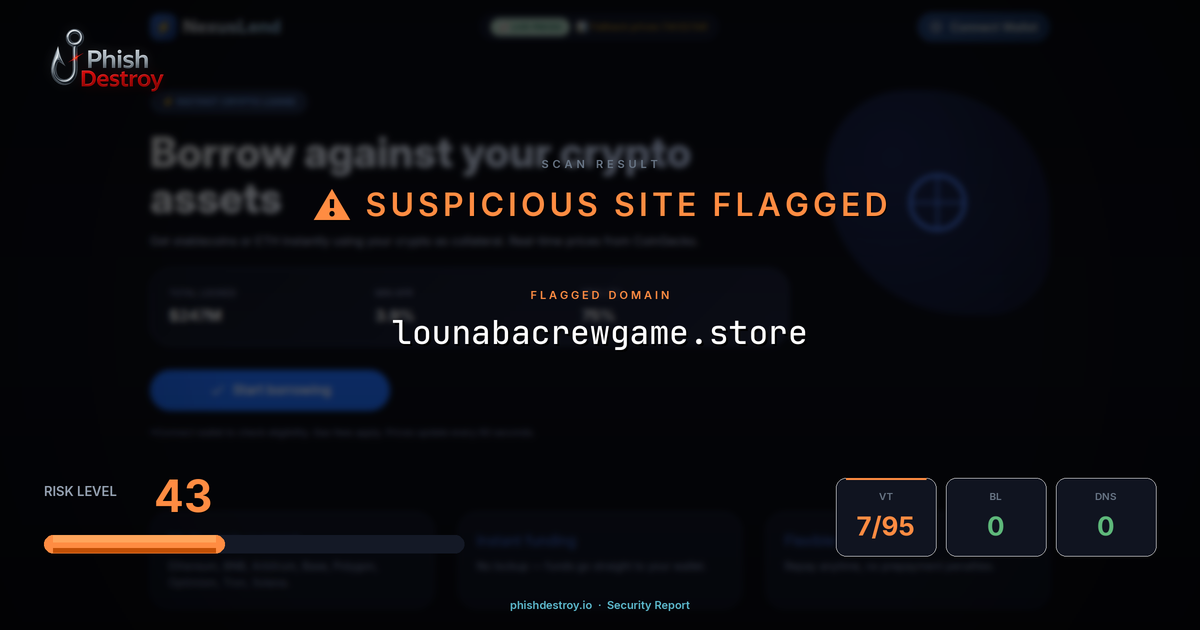 lounabacrewgame.store phishing report — threat analysis by PhishDestroy
