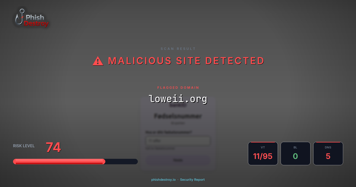 loweii.org phishing report — threat analysis by PhishDestroy