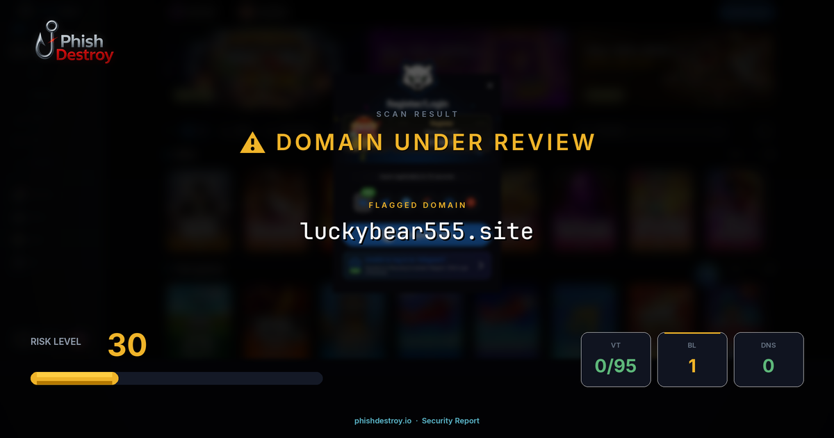 luckybear555.site phishing report — threat analysis by PhishDestroy