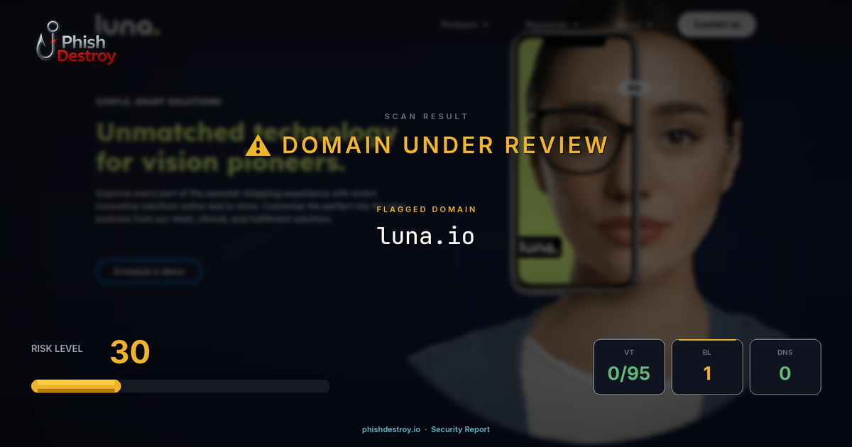 luna.io phishing report — threat analysis by PhishDestroy