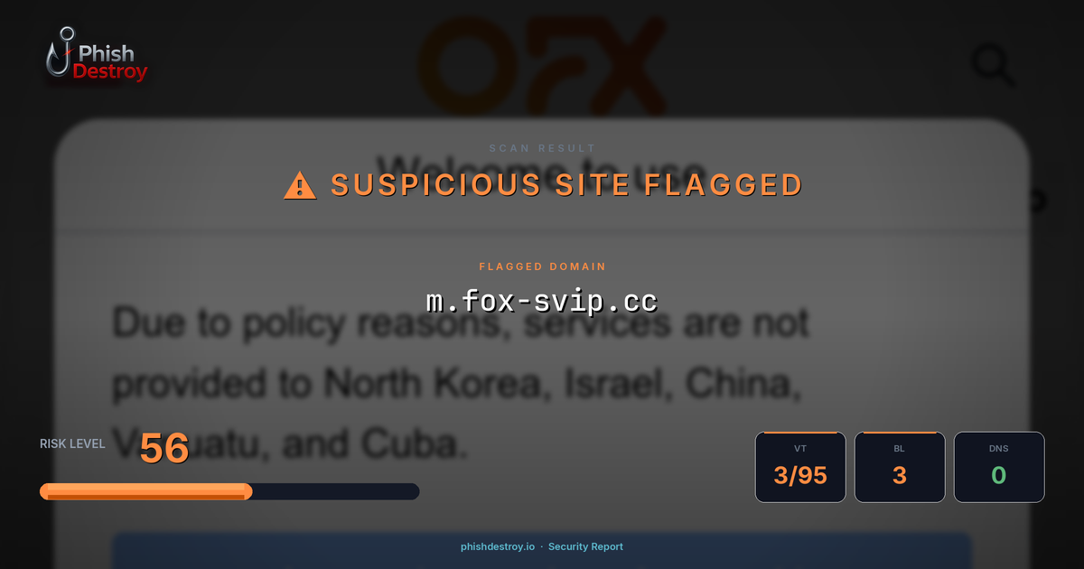 m.fox-svip.cc phishing report — threat analysis by PhishDestroy