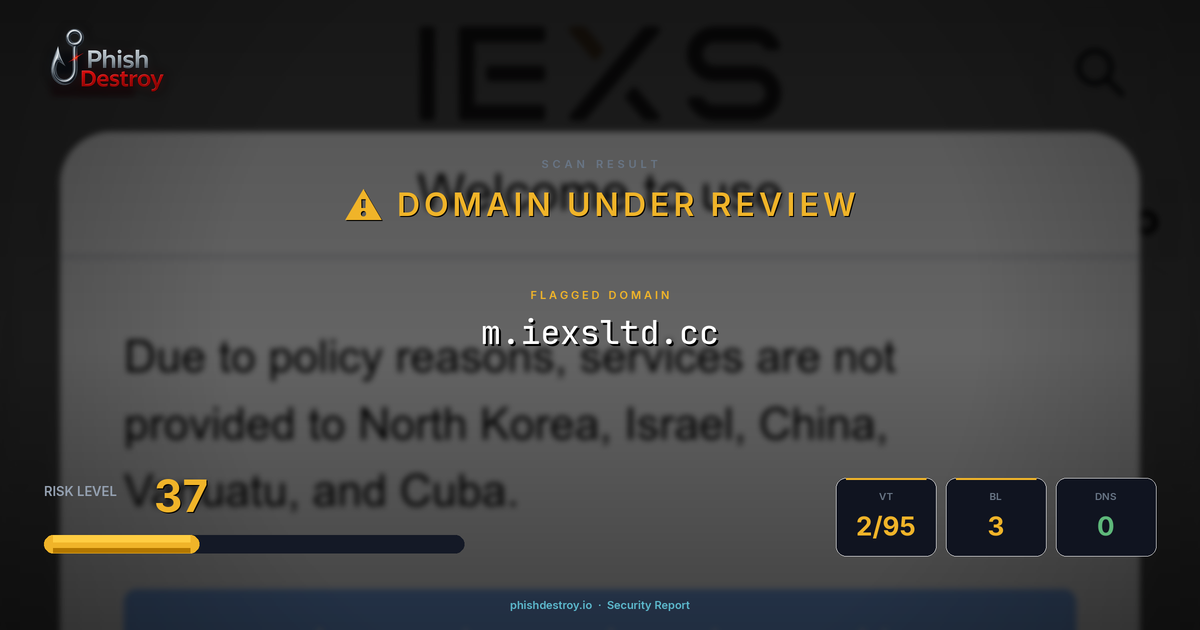 m.iexsltd.cc phishing report — threat analysis by PhishDestroy