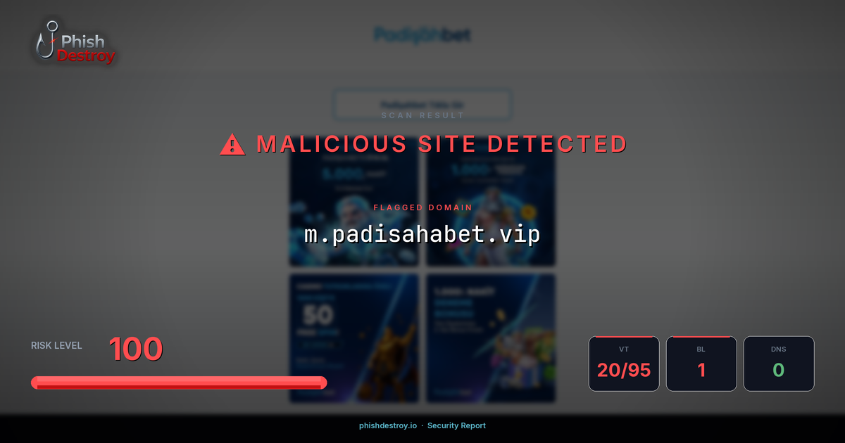 m.padisahabet.vip phishing report — threat analysis by PhishDestroy