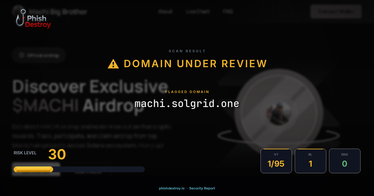 machi.solgrid.one phishing report — threat analysis by PhishDestroy