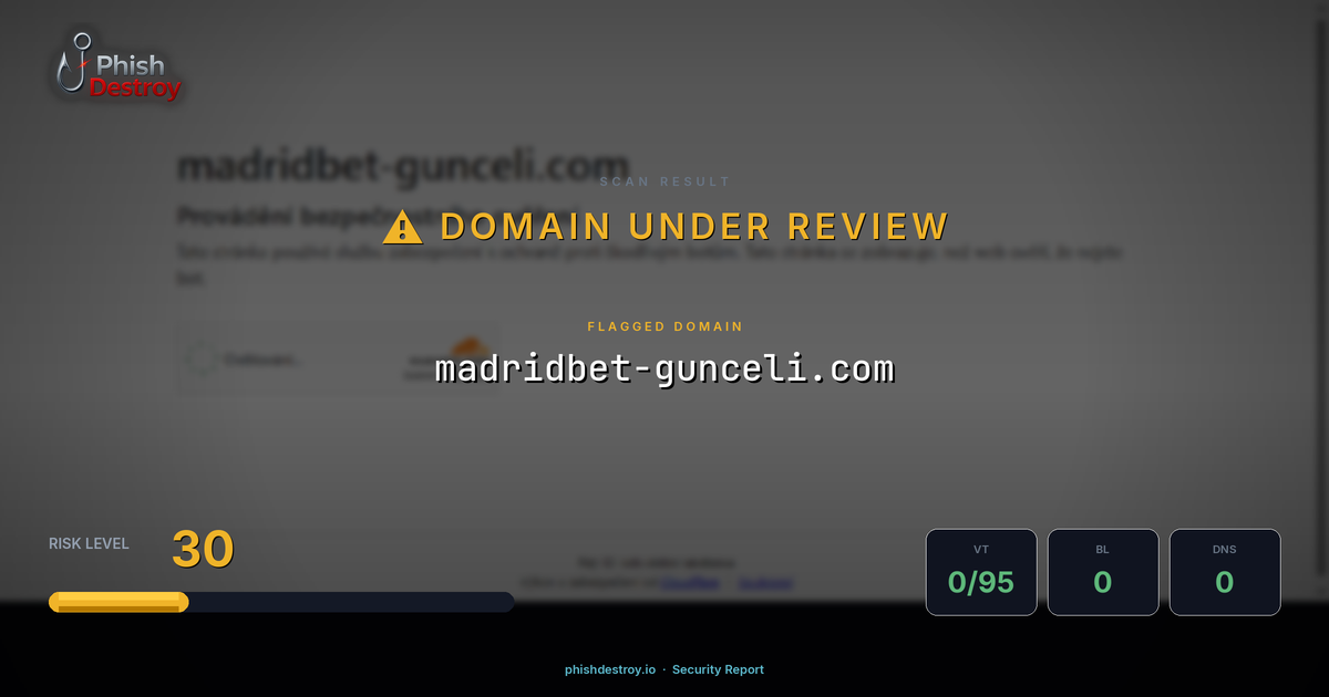 madridbet-gunceli.com phishing report — threat analysis by PhishDestroy