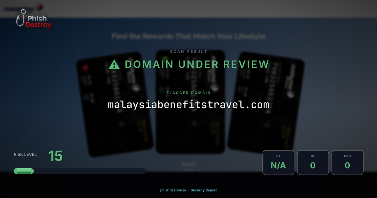 malaysiabenefitstravel.com phishing report — threat analysis by PhishDestroy