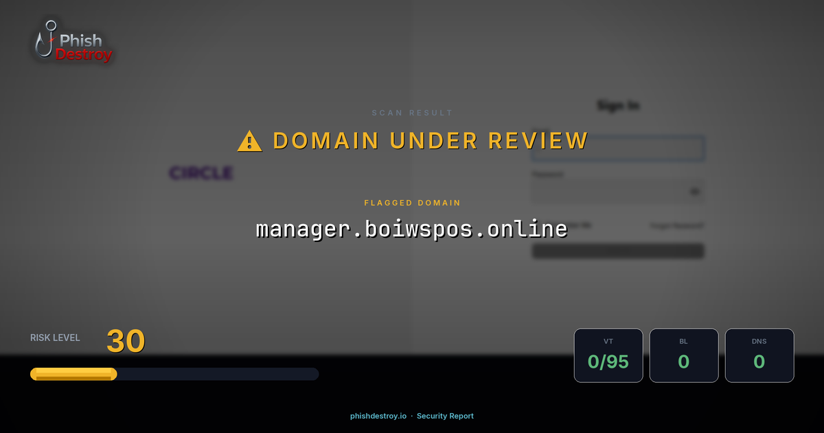 manager.boiwspos.online phishing report — threat analysis by PhishDestroy