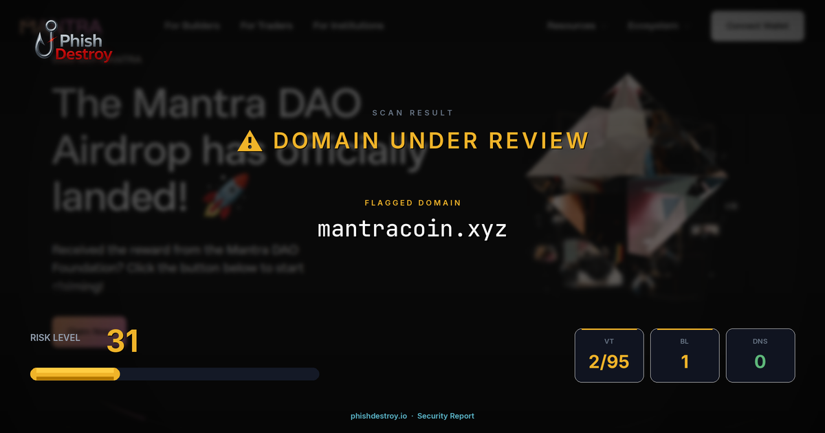 mantracoin.xyz phishing report — threat analysis by PhishDestroy