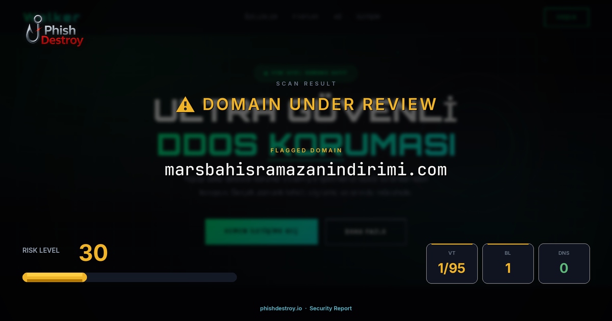 marsbahisramazanindirimi.com phishing report — threat analysis by PhishDestroy