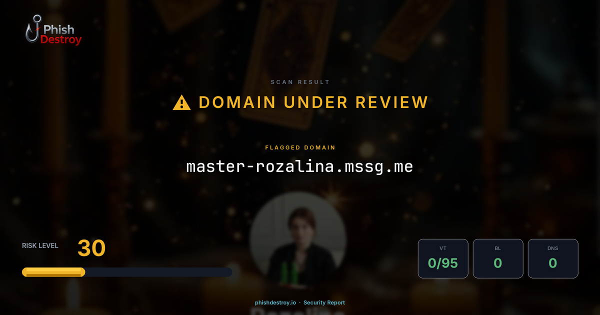 master-rozalina.mssg.me phishing report — threat analysis by PhishDestroy
