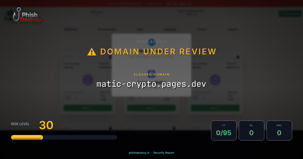 matic-crypto.pages.dev phishing report — threat analysis by PhishDestroy