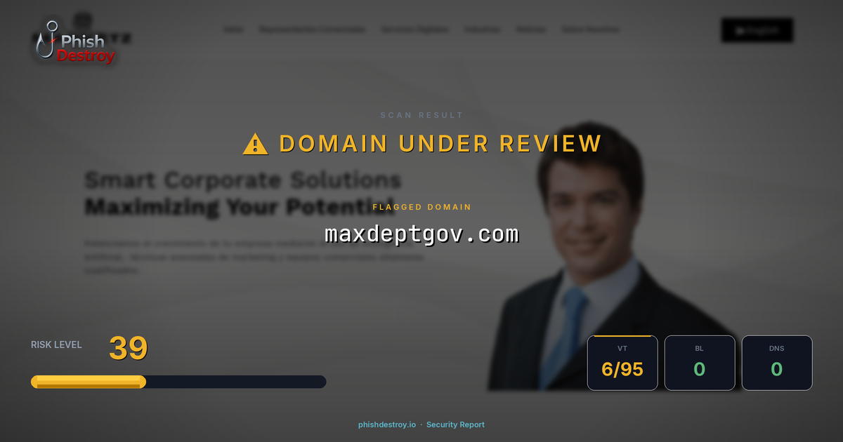 maxdeptgov.com phishing report — threat analysis by PhishDestroy
