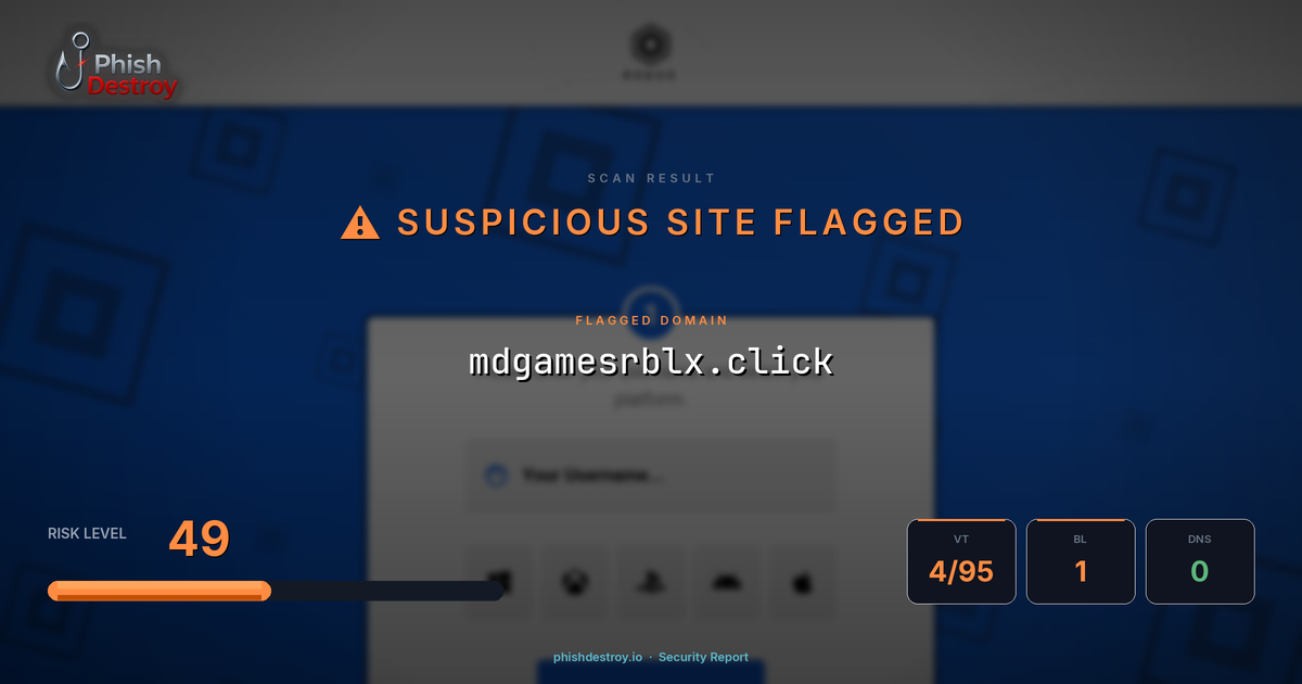 mdgamesrblx.click phishing report — threat analysis by PhishDestroy