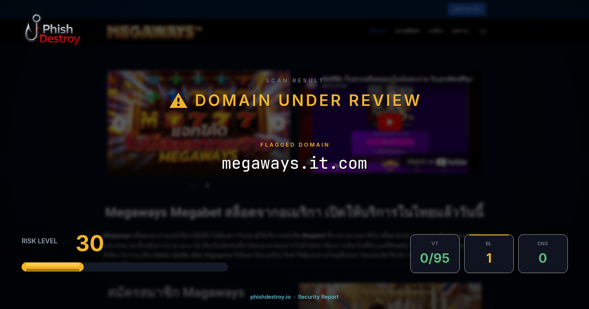 megaways.it.com phishing report — threat analysis by PhishDestroy