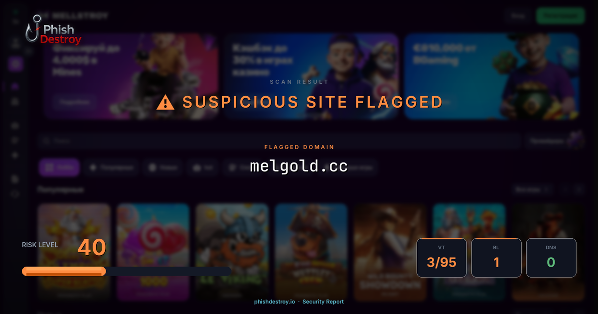 melgold.cc phishing report — threat analysis by PhishDestroy