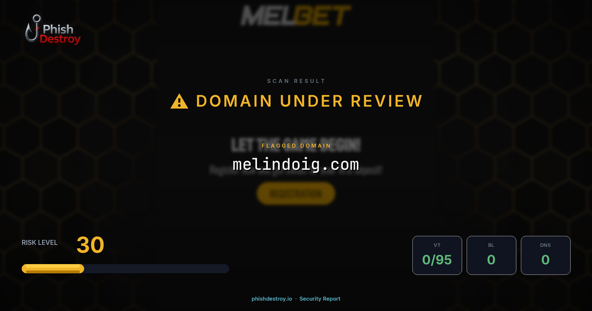 melindoig.com phishing report — threat analysis by PhishDestroy