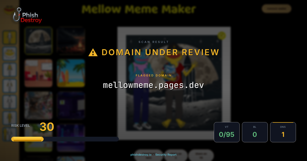 mellowmeme.pages.dev phishing report — threat analysis by PhishDestroy