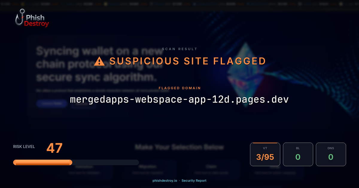 mergedapps-webspace-app-12d.pages.dev phishing report — threat analysis by PhishDestroy