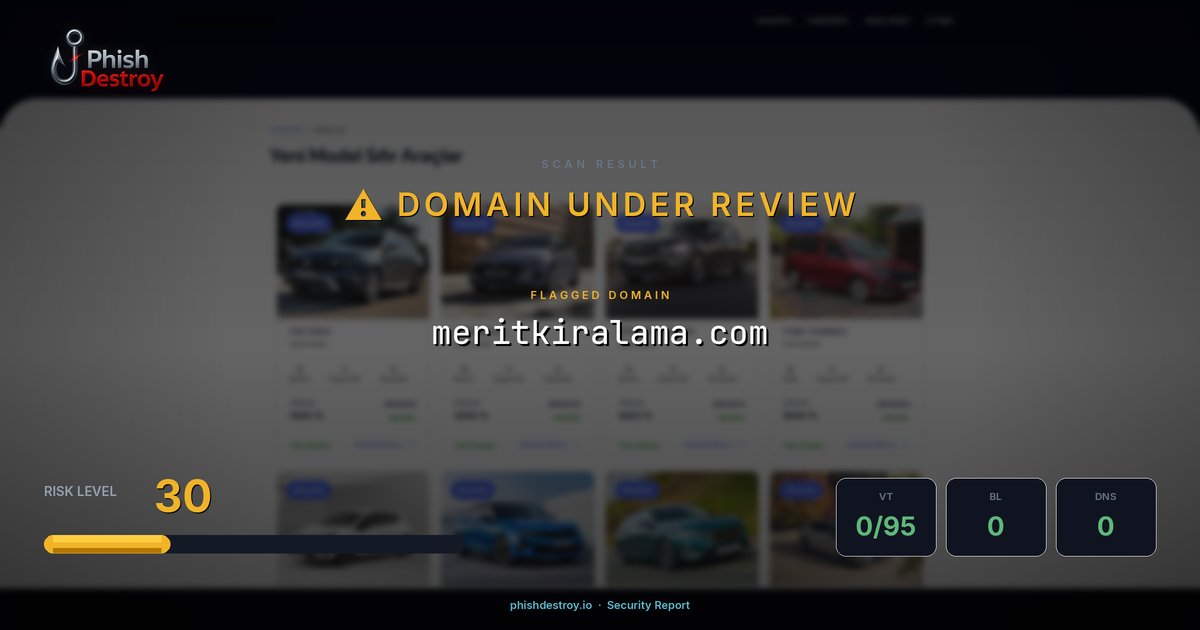 meritkiralama.com phishing report — threat analysis by PhishDestroy