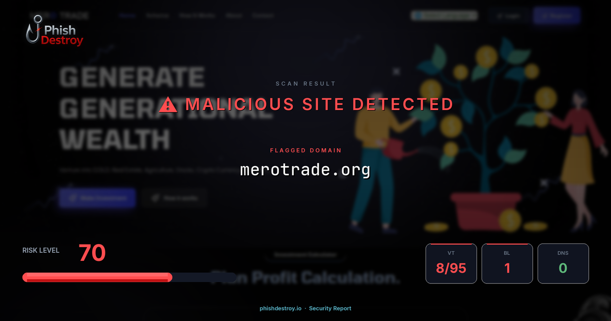 merotrade.org phishing report — threat analysis by PhishDestroy