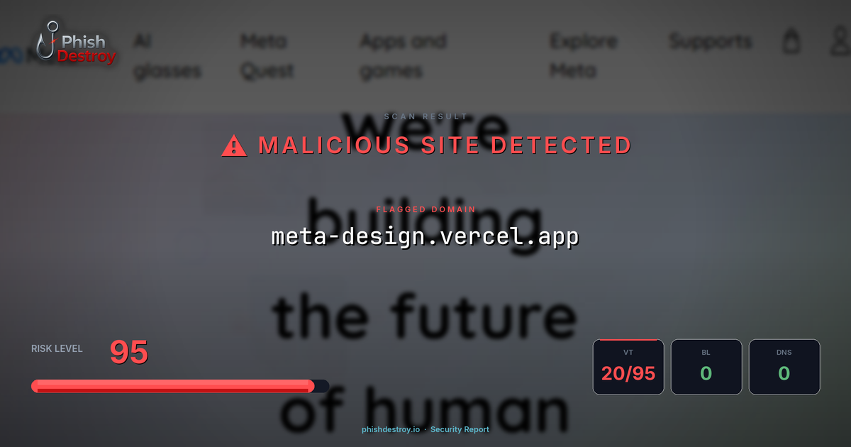 meta-design.vercel.app phishing report — threat analysis by PhishDestroy