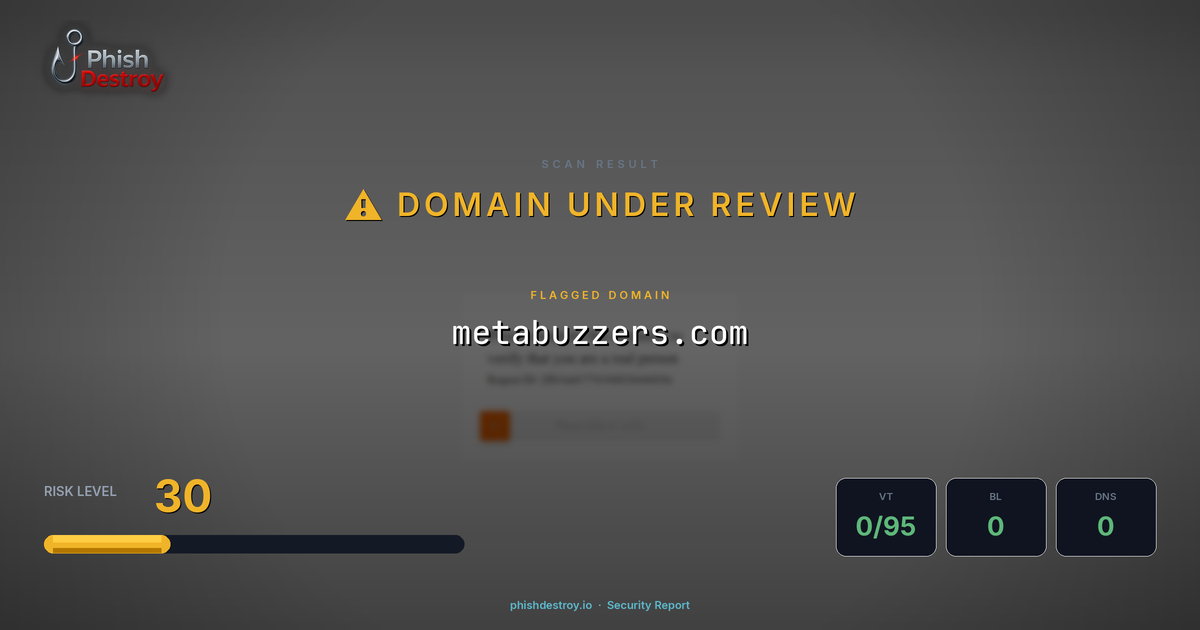 metabuzzers.com phishing report — threat analysis by PhishDestroy