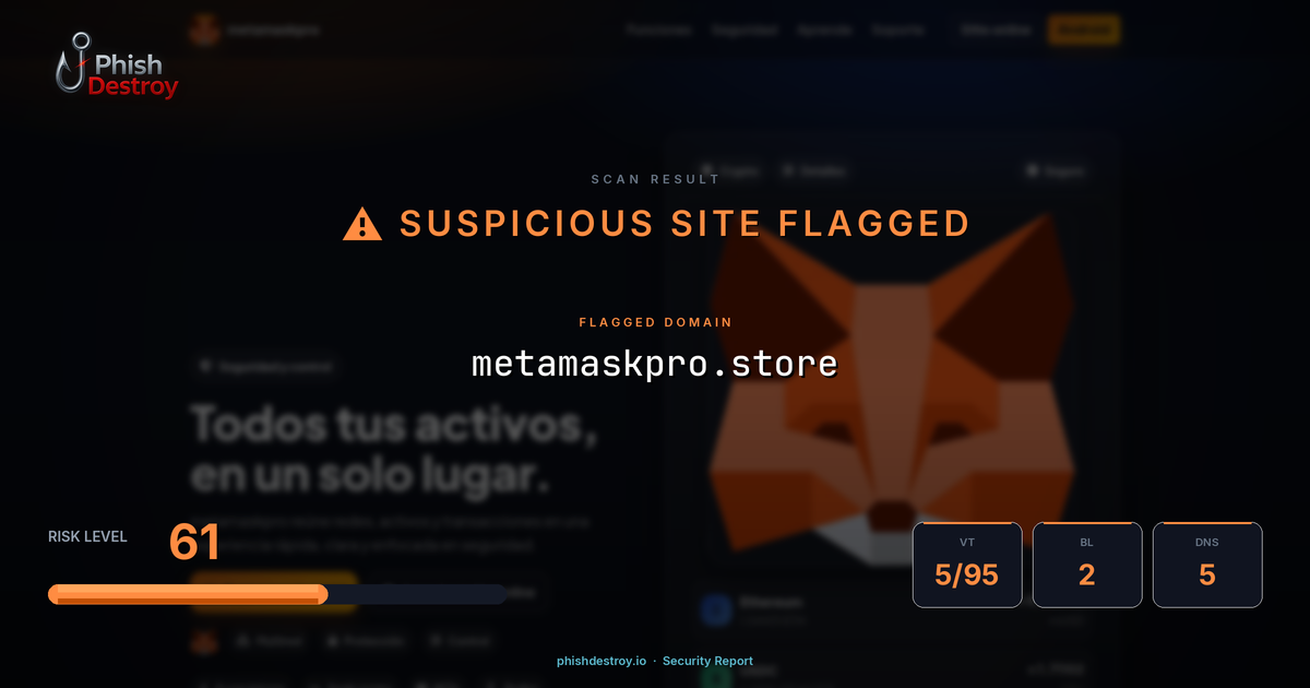 metamaskpro.store phishing report — threat analysis by PhishDestroy