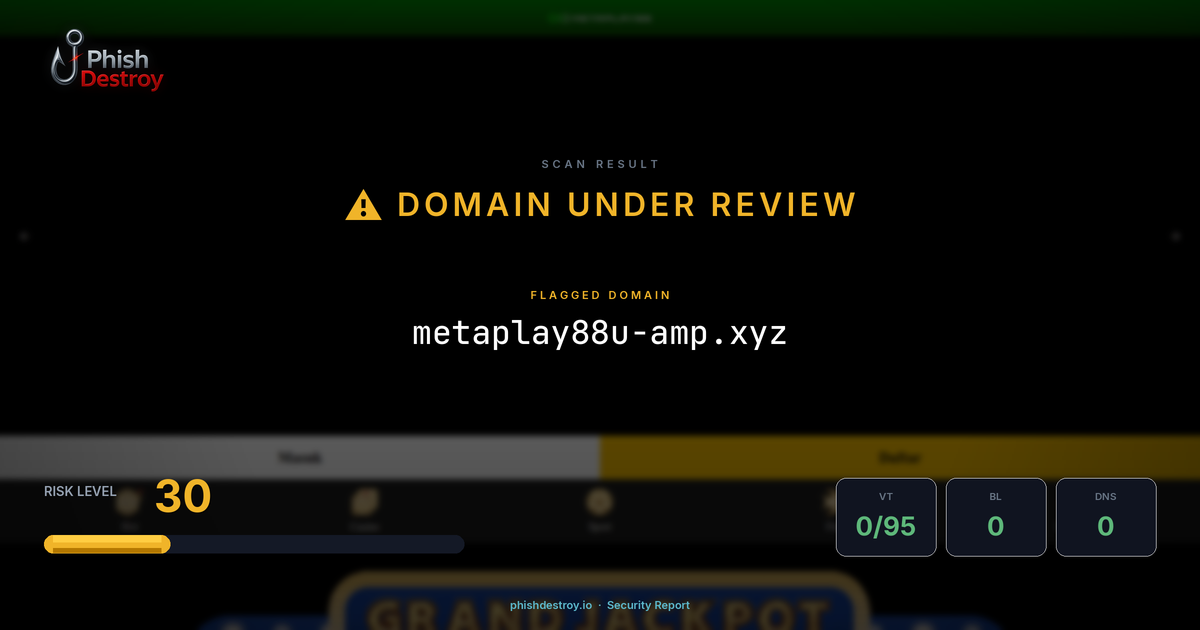 metaplay88u-amp.xyz phishing report — threat analysis by PhishDestroy