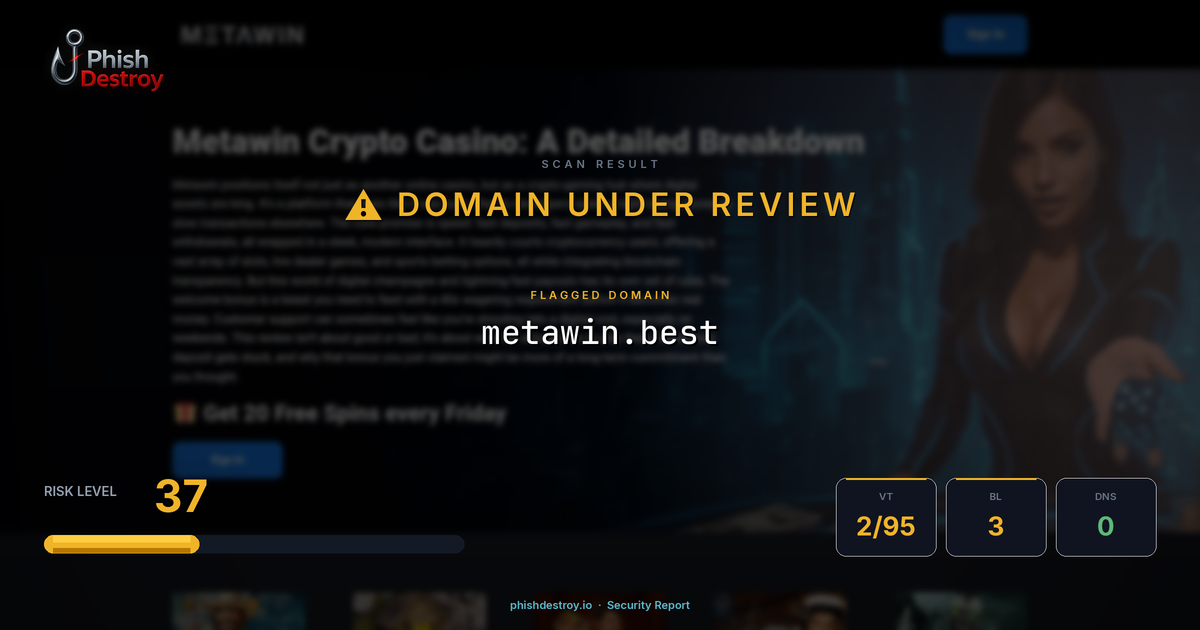 metawin.best phishing report — threat analysis by PhishDestroy