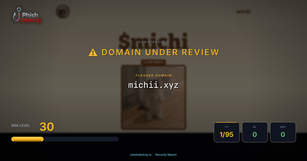 michii.xyz phishing report — threat analysis by PhishDestroy