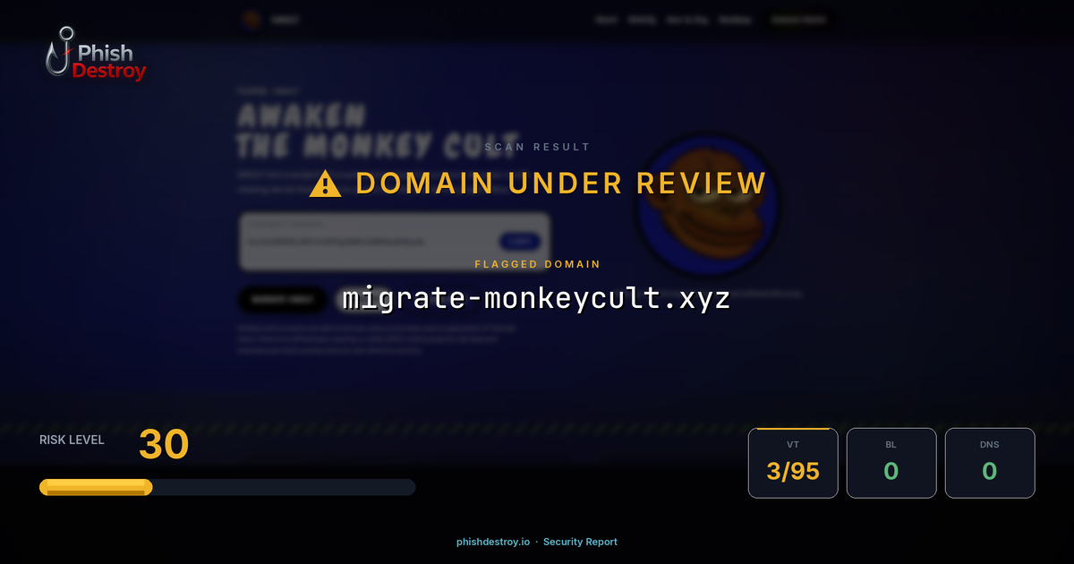 migrate-monkeycult.xyz phishing report — threat analysis by PhishDestroy