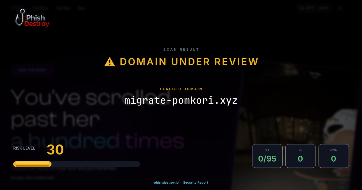 migrate-pomkori.xyz phishing report — threat analysis by PhishDestroy