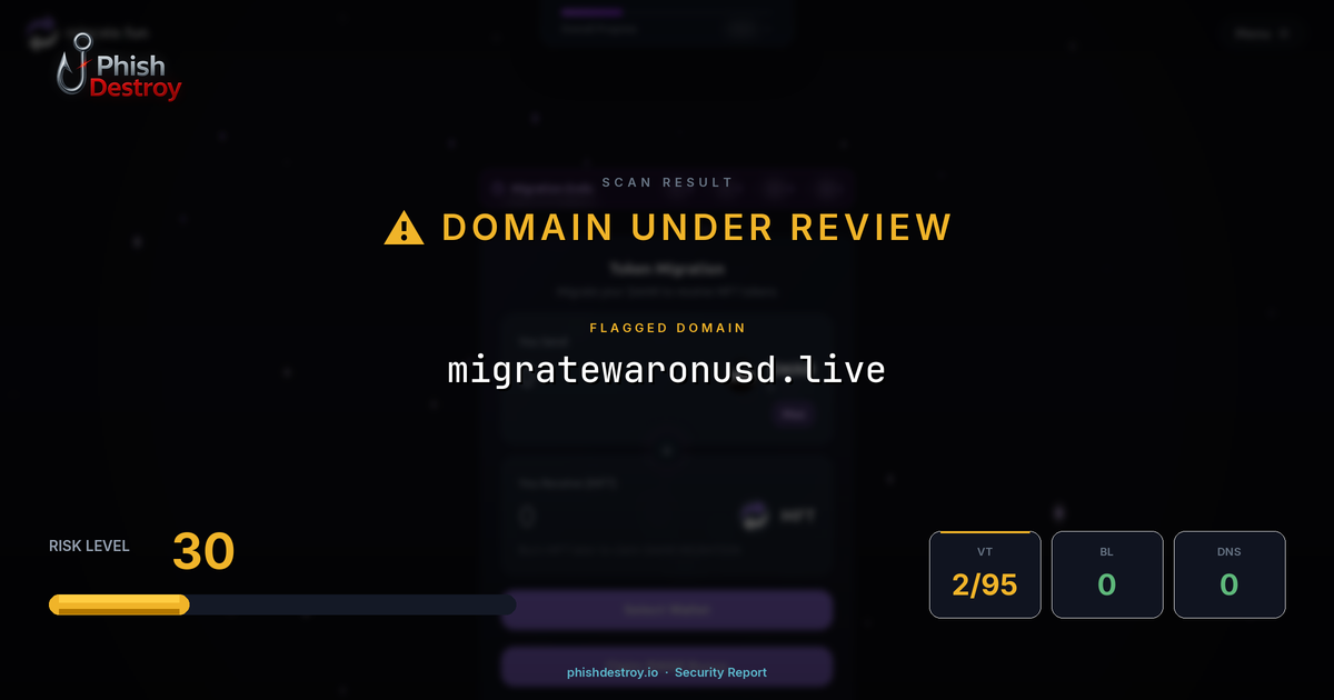 migratewaronusd.live phishing report — threat analysis by PhishDestroy
