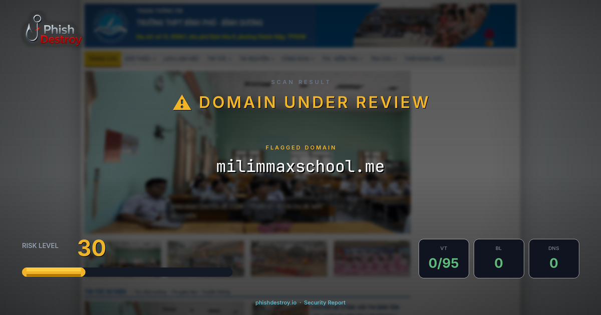 milimmaxschool.me phishing report — threat analysis by PhishDestroy