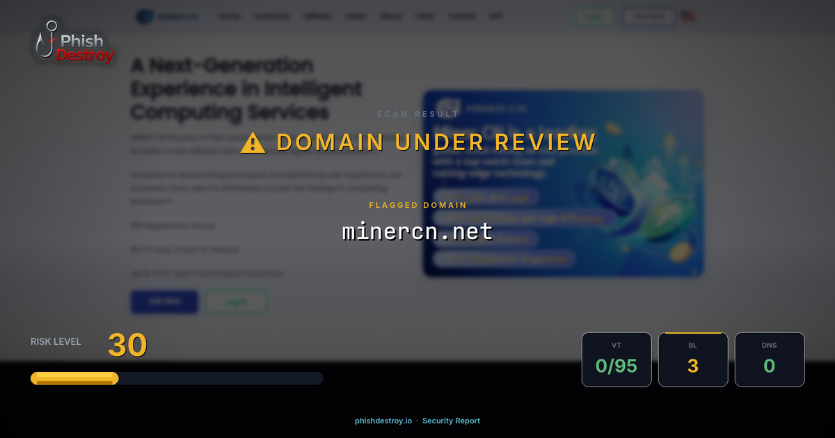 minercn.net phishing report — threat analysis by PhishDestroy