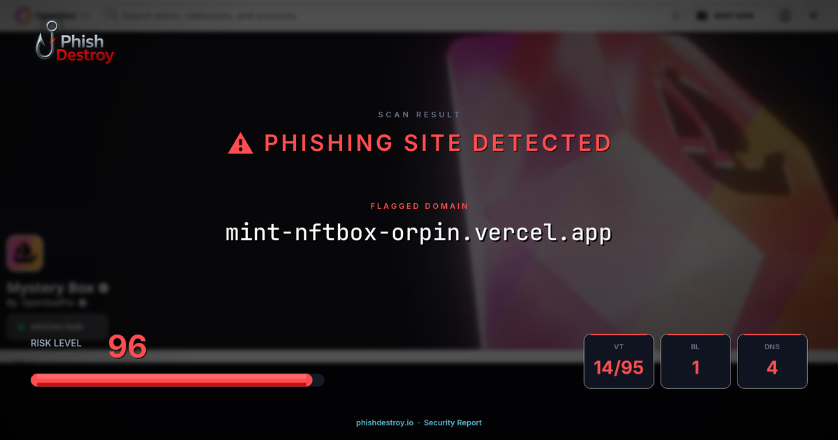 mint-nftbox-orpin.vercel.app phishing report — threat analysis by PhishDestroy