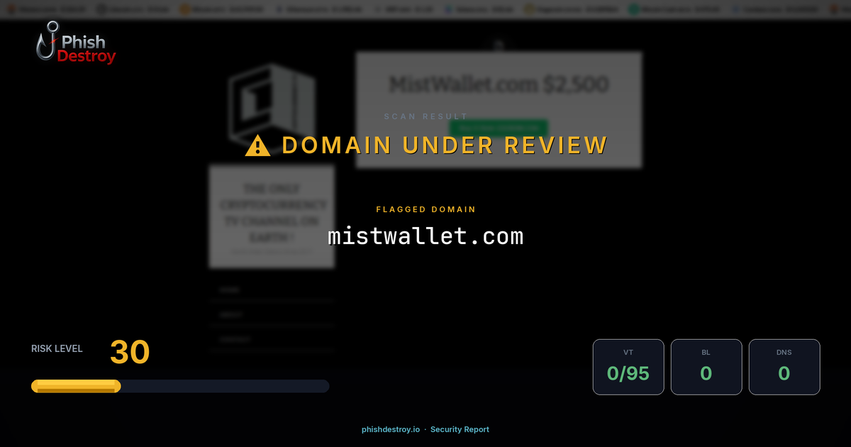 mistwallet.com phishing report — threat analysis by PhishDestroy